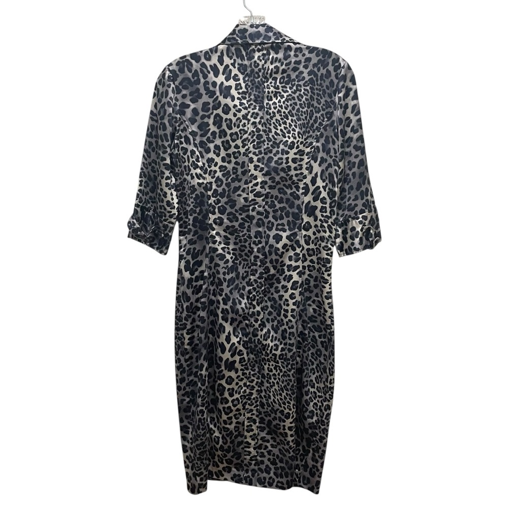 Zara Basic Leopard Print Button Front Dress Anima… - image 6